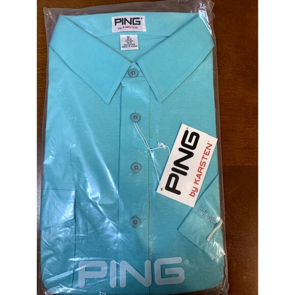 Ping by Karsten Vintage Teal 4-Button Polo Size XL New with Tags in Bag - Picture 2 of 5